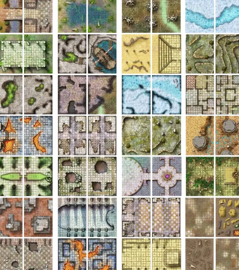 A Giant Book of Battle Mats - Dragon Lairs & Dungeons