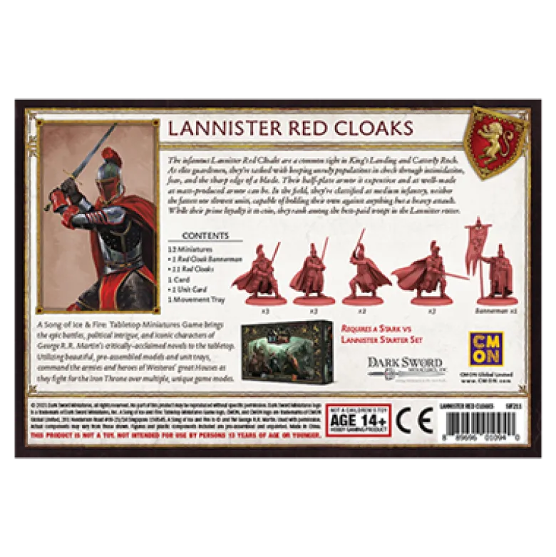 A Song of Ice & Fire: Lannister Czerwone Płaszcze (Red Cloaks) PL