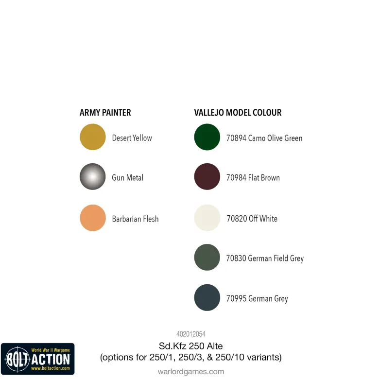 Bolt Action: Sd.Kfz 250 (Alte) Half-Track (options to make 250/1, 250/3 or 250/10 variants)