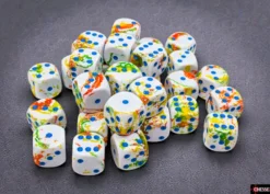 Chessex Brush Breezy/blue 12mm d6 Dice Block (36 dice)