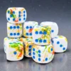 Chessex Brush Breezy/blue 16mm d6 Dice Block (12 dice)