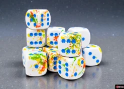 Chessex Brush Breezy/blue 16mm d6 Dice Block (12 dice)