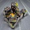 Chessex Brush Deep Forest/gold 16mm d6 Dice Block (12 dice)