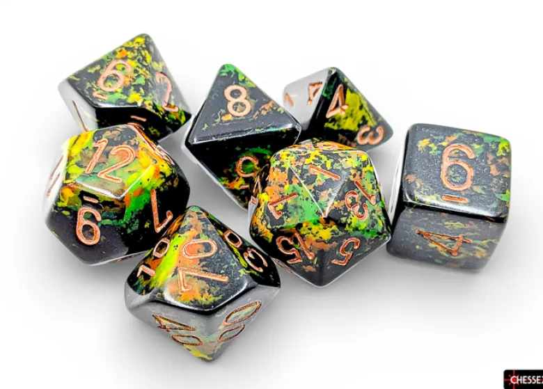 Chessex Brush Polyhedral Deep Forest/gold 7-Die Set