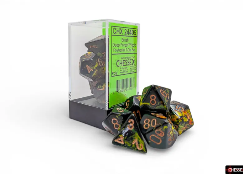 Chessex Brush Polyhedral Deep Forest/gold 7-Die Set