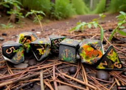 Chessex Brush Polyhedral Deep Forest/gold 7-Die Set
