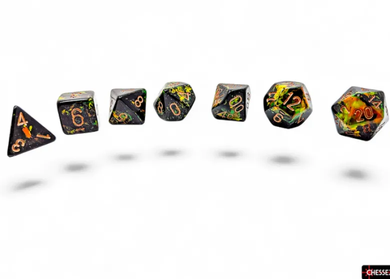 Chessex Brush Polyhedral Deep Forest/gold 7-Die Set
