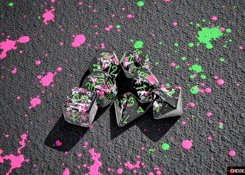 Chessex Brush Polyhedral Paintball/green 7-Die Set