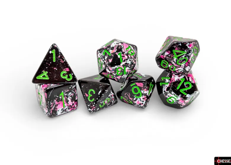 Chessex Brush Polyhedral Paintball/green 7-Die Set