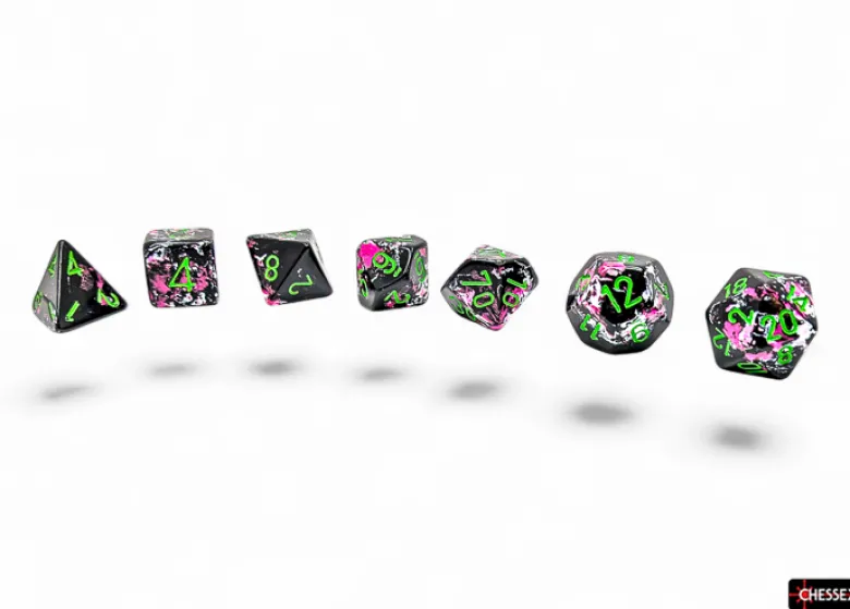 Chessex Brush Polyhedral Paintball/green 7-Die Set