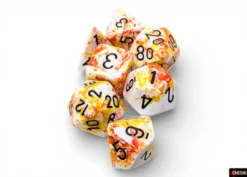 Chessex Brush Polyhedral Sunrise/black 7-Die Set