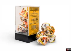 Chessex Brush Polyhedral Sunrise/black 7-Die Set