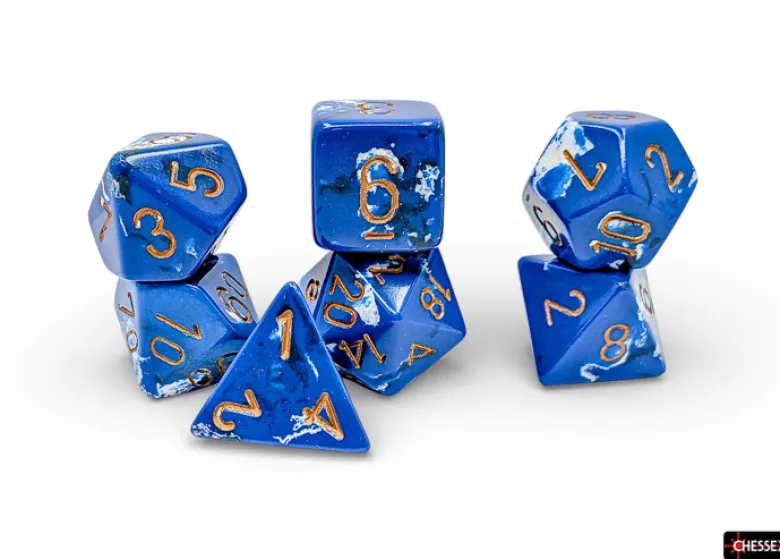 Chessex Brush Polyhedral Wavebreak/gold 7-Die Set