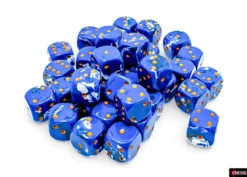 Chessex Brush Wavebreak/gold 12mm d6 Dice Block (36 dice)