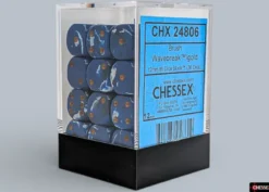 Chessex Brush Wavebreak/gold 12mm d6 Dice Block (36 dice)
