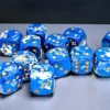 Chessex Brush Wavebreak/gold 16mm d6 Dice Block (12 dice)