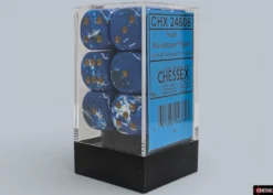 Chessex Brush Wavebreak/gold 16mm d6 Dice Block (12 dice)
