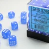 Chessex: Frosted Blue/white 12mm d6 Dice Block (36 kości)