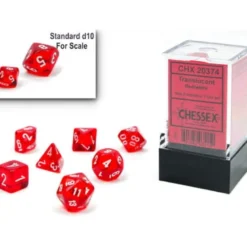 Chessex Mini Dice Set: Translucent - Red / White