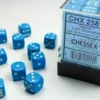 Chessex: - Opaque Light Blue/White 12mm d6 dice block (36)