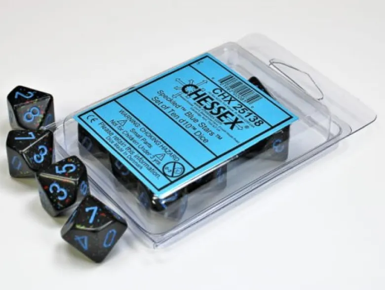 Chessex Speckled Blue Stars Set of Ten d10s