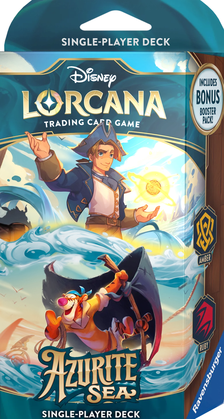 Disney Lorcana TCG: Azurite Sea - Jim Hawkins & Tygrysek (Amber & Ruby) Starter Deck