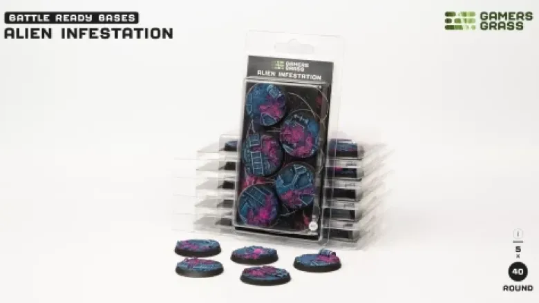 Gamers Grass: Alien Infestation Bases, Round 40mm