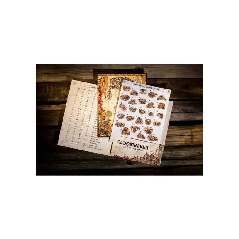Gloomhaven: Jaws of the Lion - Removable Sticker Set and Map EN