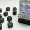 Kości Chessex: 12mm D6 (36) Opaque Grey w/Copper