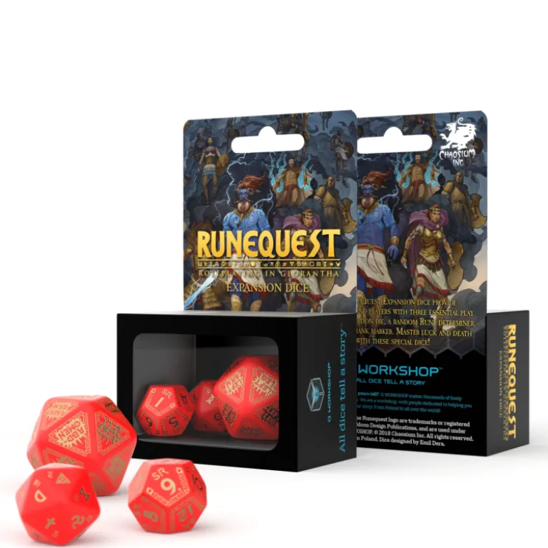 Kości Dodatkowe - Runequest Czerwono-Złote