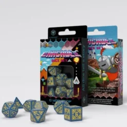 Kości RPG Arcade Niebiesko-żółte (7)