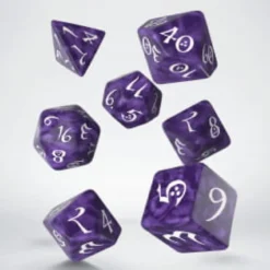 Kości RPG Klasyczne Lawendowo-białe (7)