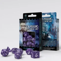 Kości RPG Klasyczne Lawendowo-białe (7)