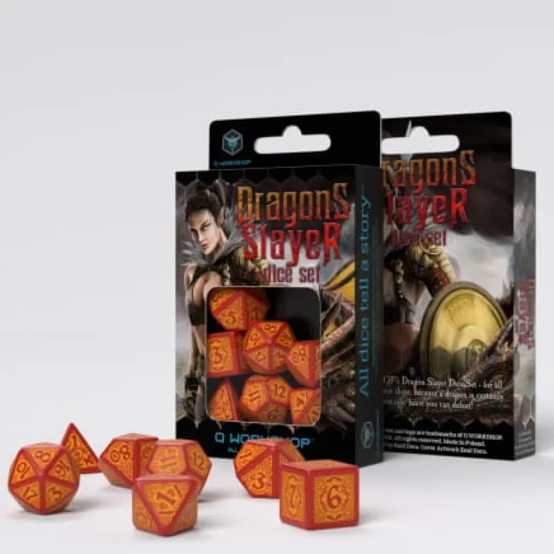 Kości RPG Pogromców Smoków Czerwono-Pomarańczowe (7)