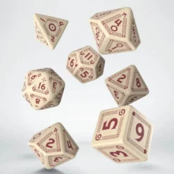 Kości RPG RuneQuest Beżowo-bordowe (7)