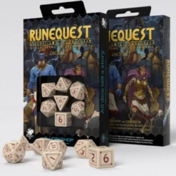Kości RPG RuneQuest Beżowo-bordowe (7)