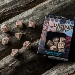 Kości RPG Wikińskie Beżowo-bordowe