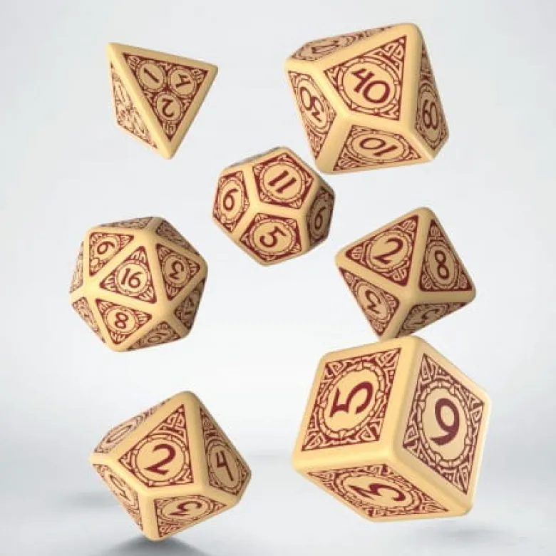 Kości RPG Wikińskie Beżowo-bordowe