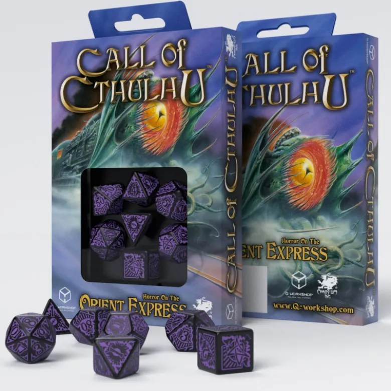 Kości Zew Cthulhu Horror w Orient Express Czarno-fioletowe