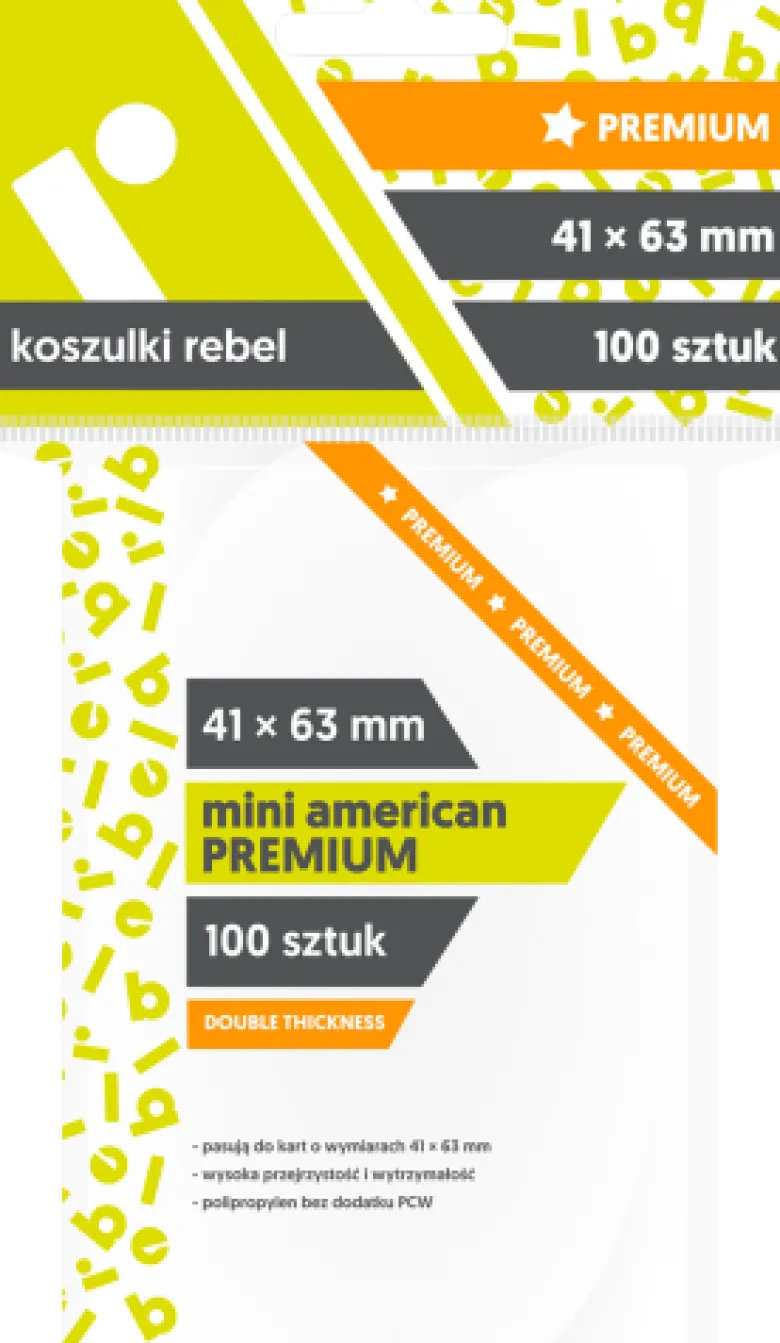 Koszulki na karty Rebel: Mini American Premium (41x63mm), 100sztuk
