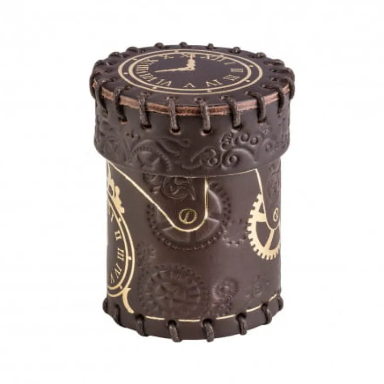Kubek Steampunk Brązowo-złoty, skórzany