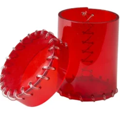 Kubek z Ery Plastiku Przyjrzysto-Czerwony, PVC