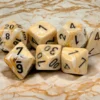 Marble Ivory/black Polyhedral 7-Dice Set
