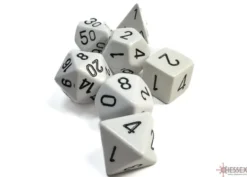 Opaque White/black Polyhedral 7-Dice Set
