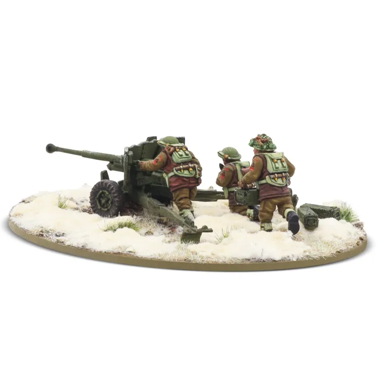 6 pdr Anti-Tank Gun with British Infantry (Winter) Crew