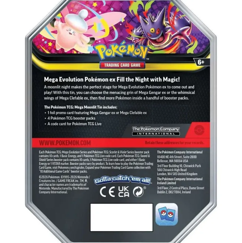 Pokemon TCG Mega Moonlit Tin Mega Gengar Ex