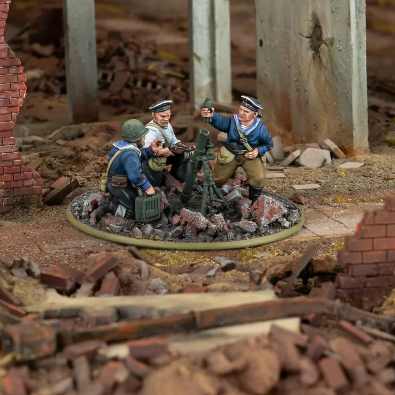 Soviet Naval Brigade Medium Mortar Team