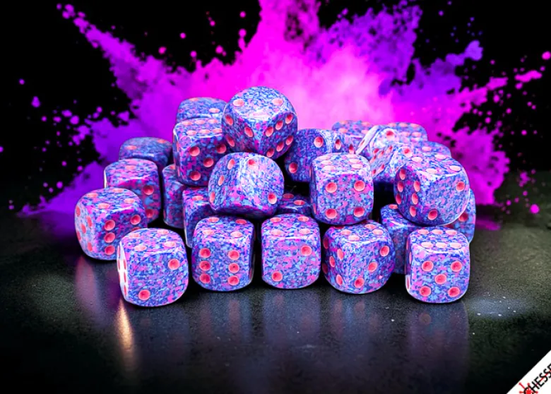 Speckled Purple Passion - zestaw kości k6 12mm (36 kości)