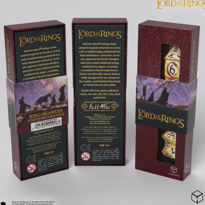Władca Pierścieni. Zestaw Kości Full Art Dice®: Powiernicy Pierścienia - Whitefire Radiance