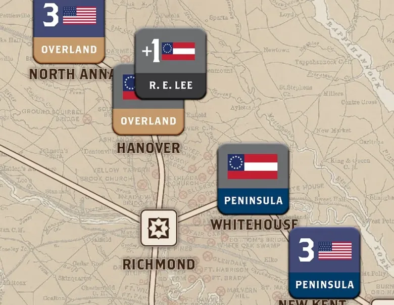 War in Virginia 1862 Solitaire Travel Game